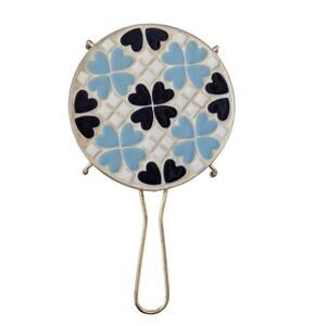 MCM Vintage Mosaic Tile Trivet with Heart Shaped Tiles